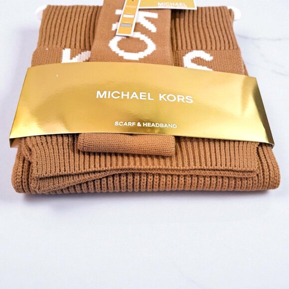 Michael Kors Women's Tan Scarf and Headband Set NWT - Picture 4 of 10